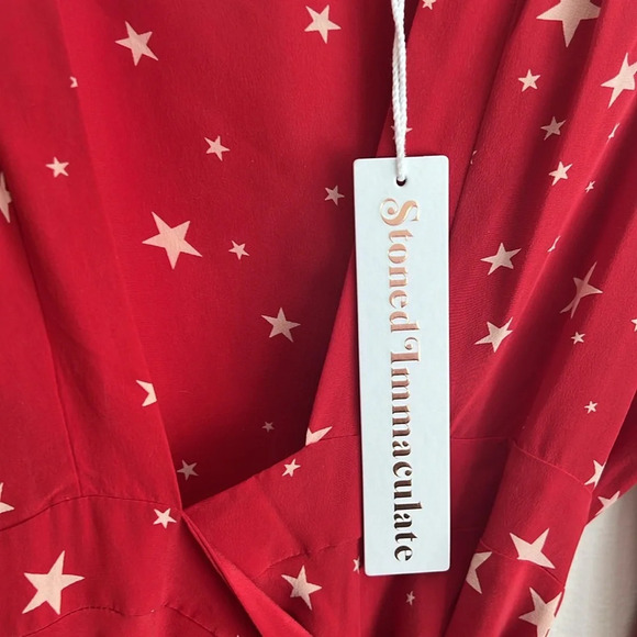 NWT STONED IMMACULATE X Stellaire Duval Star Dress 100% silk - Picture 6 of 9